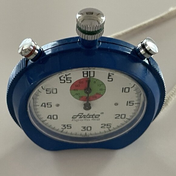 Vintage ARISTO APOLLO 412 Stop Watch Blue Swiss Made WORKING - Picture 5 of 13